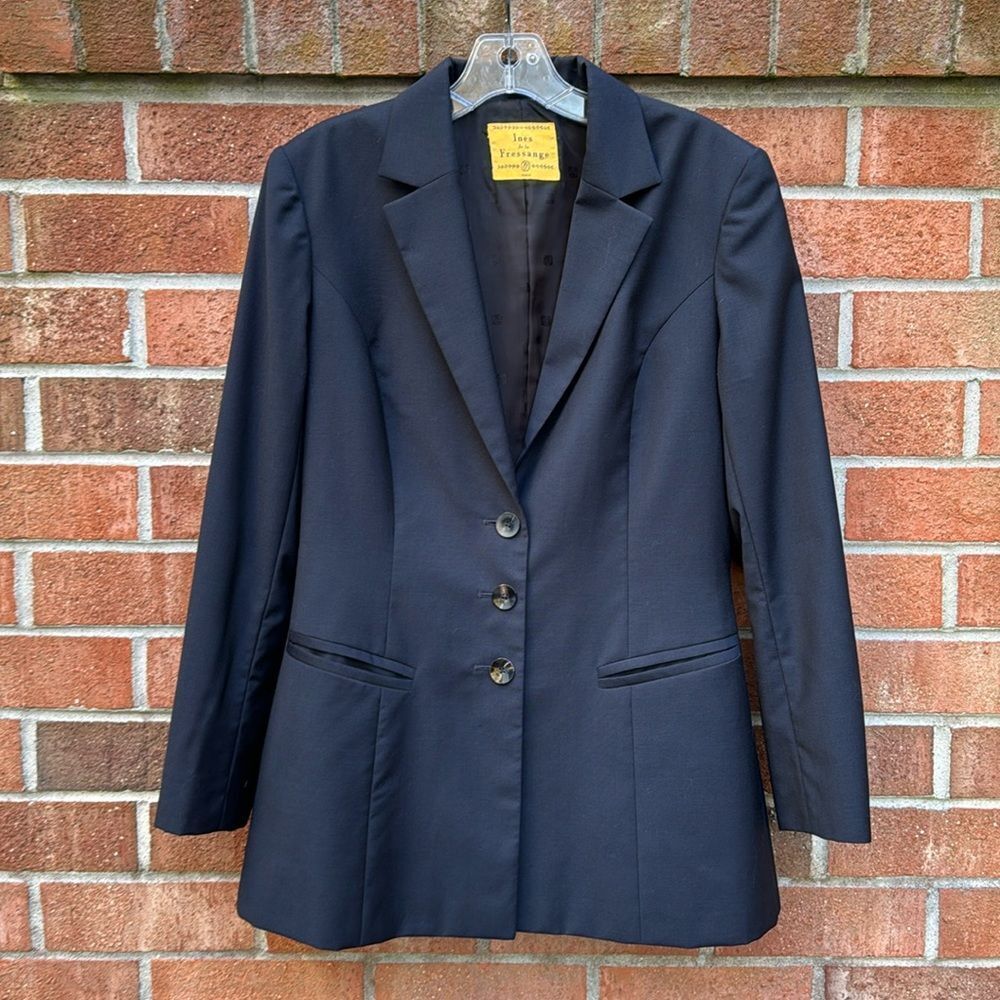 Ines de la Fressange Wool Blazer Navy Blue Sz 42